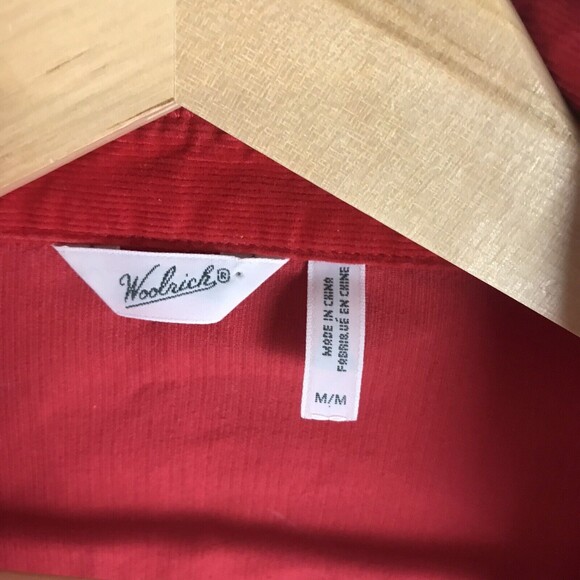 Woolrich Womens Pendulum Corduroy Shirt Button Up Snaps Medium Red Long Sleeve - Picture 11 of 12